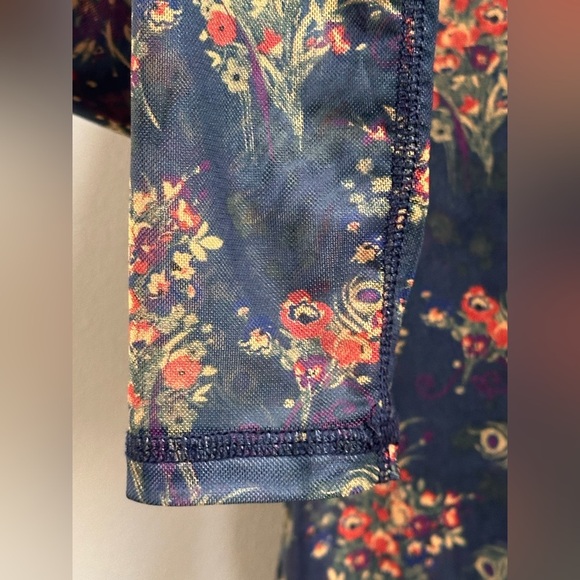 NEW Natural Life Sloane Mesh Long Sleeve Top Navy Floral Women’s XS - Picture 5 of 8